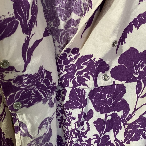 H&M blouse long sleeve size 8 color white and purple - Picture 7 of 7